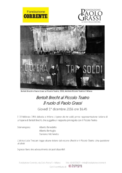 Bertolt Brecht al Piccolo Teatro - Il ruolo di Grassi