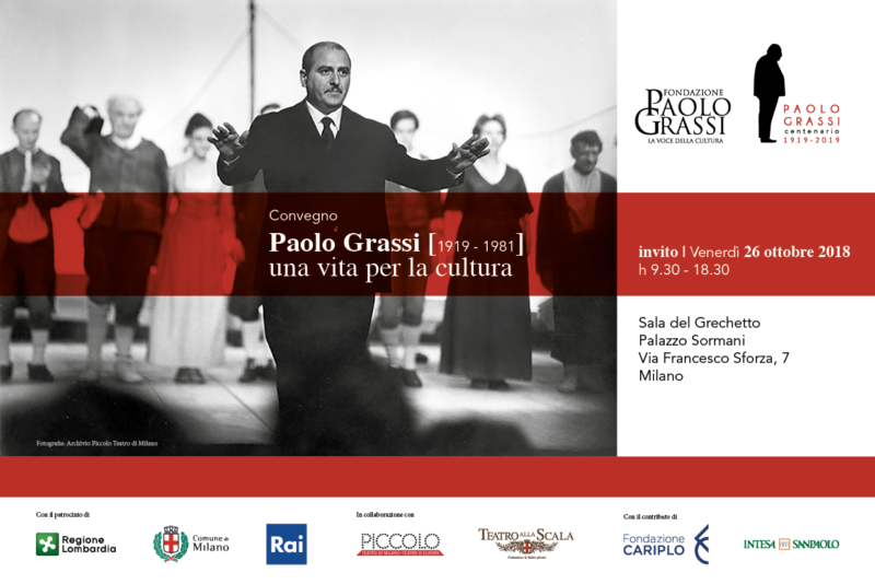 Invito convegno "Paolo Grassi. Una vita per la cultura"